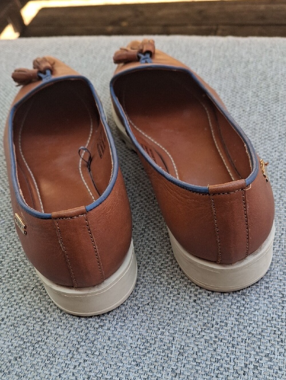 Leather Tassel Loafers in Brown - Women's Flats - Picture 6 of 7